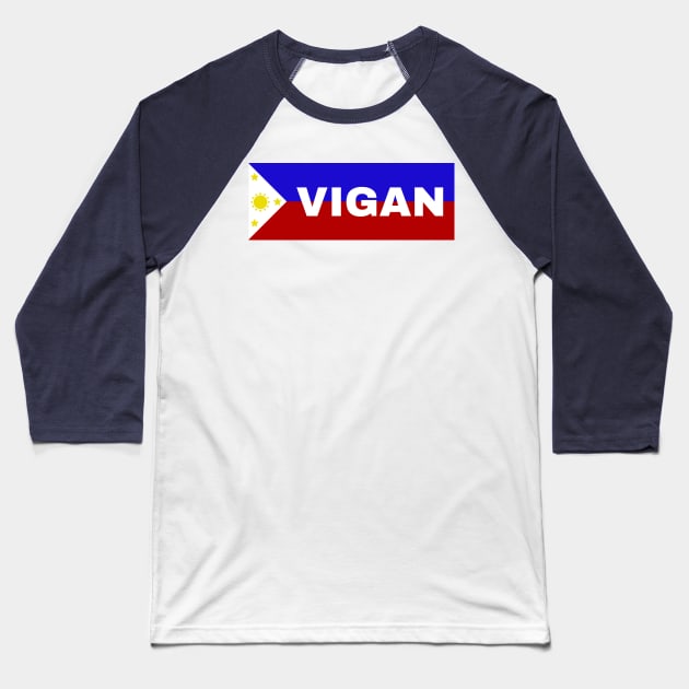 Vigan City in Philippines Flag Baseball T-Shirt by aybe7elf